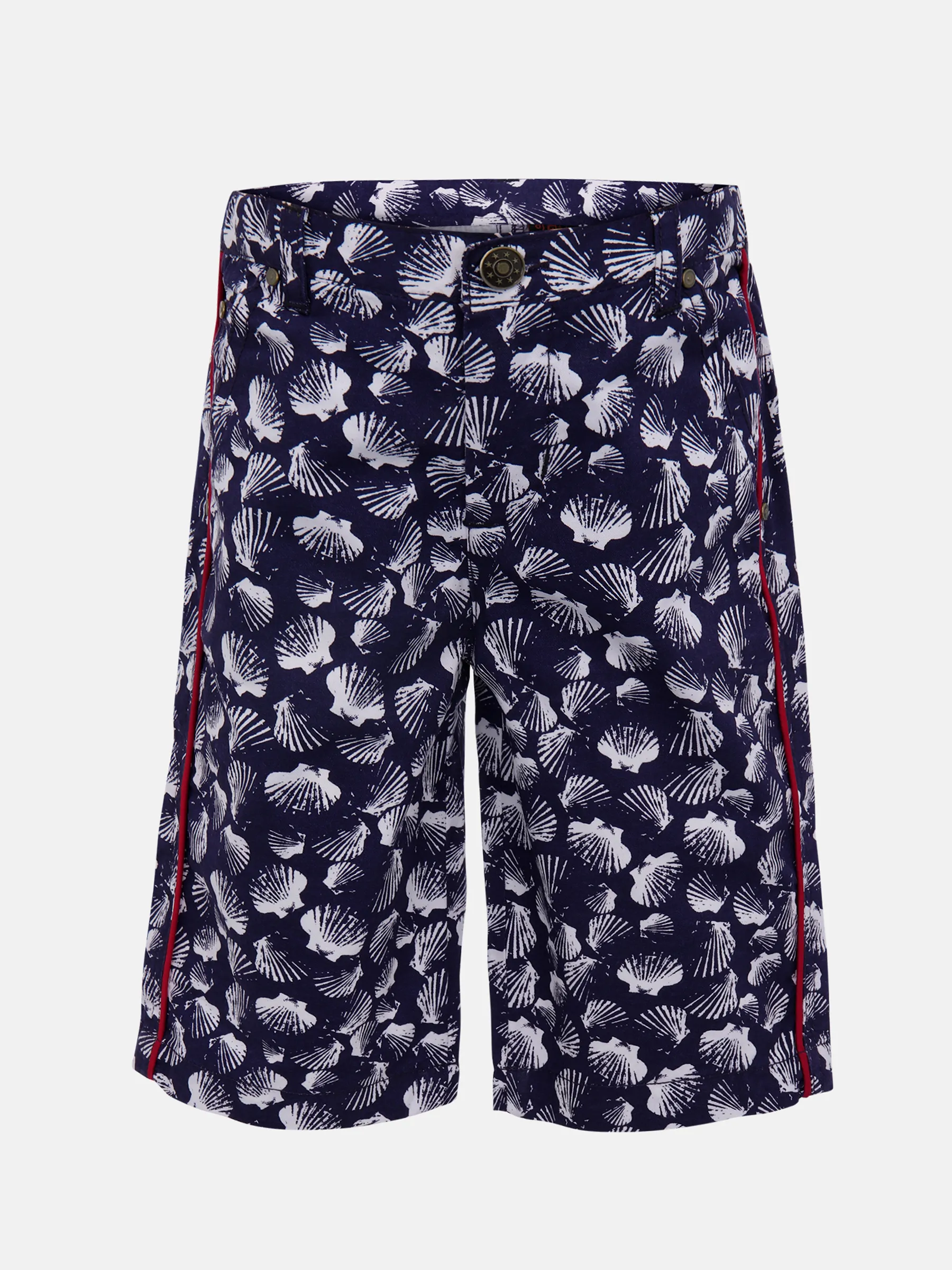 Navy Blue Printed Gabardine Pant